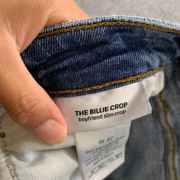 Joes Jeans Womens 27 Denim The Billie Crop Boyfriend Heavily Distressed Raw Hem - Picture 8 of 12